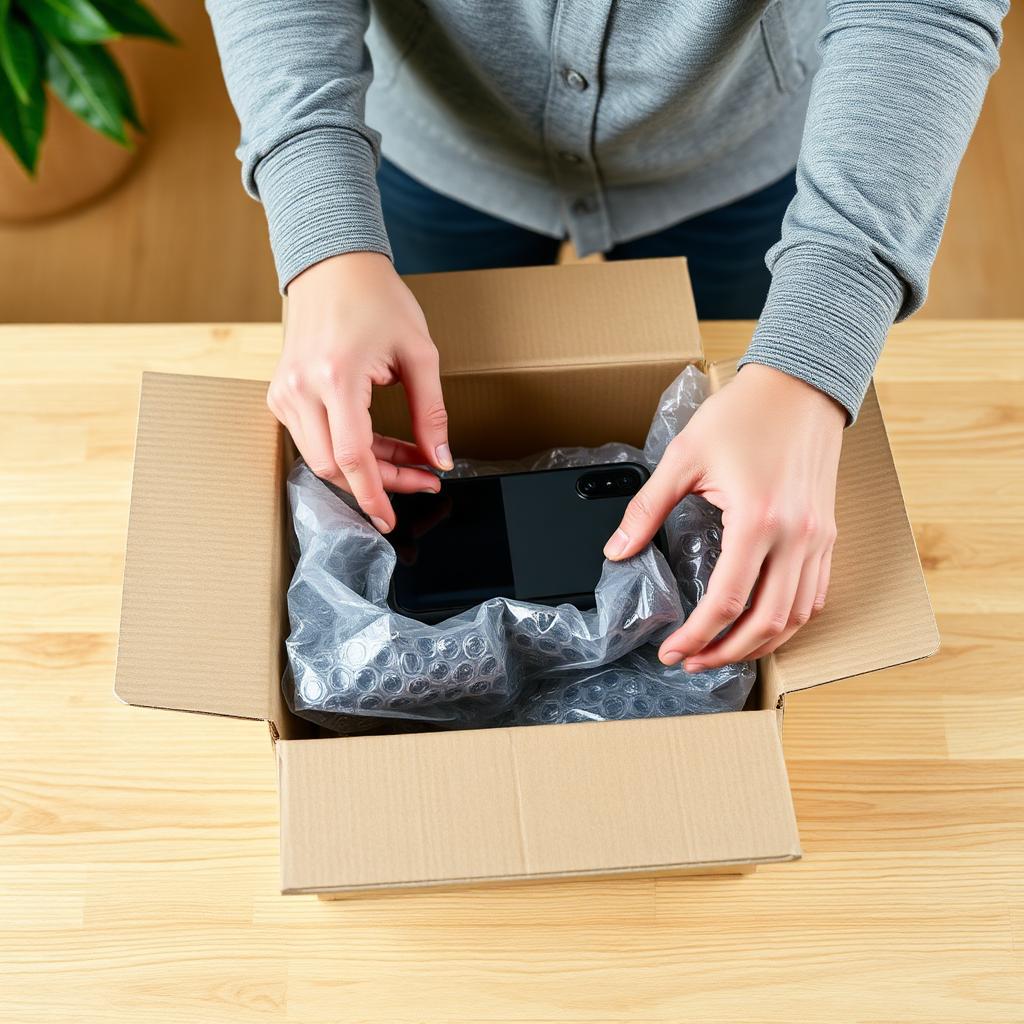 Carefully packaging an order for shipping